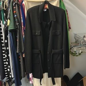 Cabi Jackie cardigan - black sweater belted cardigan/blazer size L NWOT tags